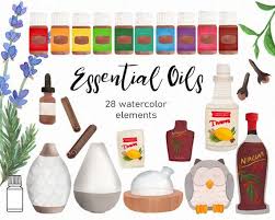 Essential Oil Clipart With Rosemary Sage Diffusers And Etsy In 2020 Essential Oils Clip Art Oils