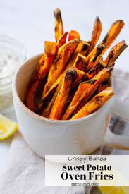 Baked Sweet Potato Fries With Lemon Caper Aioli Plant Craft Recipe Sweet Potato Fries Baked Fried Potatoes Sweet Potato