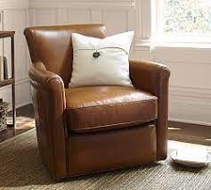Irving square arm leather swivel glider. Irving Leather Swivel Armchair With Nailheads Swivel Armchair Leather Armchair Leather Swivel Chair