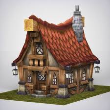 Fantasy Wooden Home 3d Model Low Poly Max Obj Mtl Fbx C4d Ma Mb 1 Fantasy House Medieval Houses Fantasy Town