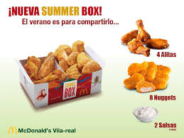 Mcdonald's is a large international company. Mcdonald S Vila Real Nueva Summer Box Ya En Mcdonald S Vila Real Disfruta De 4 Alitas Y 8 Nuggets En Su Nuevo Formato Para Compartir Elige 2 De Las Deliciosas Salsas Entre Nuestras Clasicas