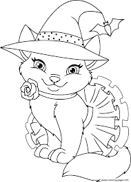 And now, here's your chance to color your way to a world of art with the countless free printable coloring pages presented here. Cat Witch Halloween Coloring Pages Printable