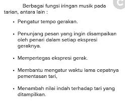 Jelaskan fungsi musik dalam iringan tari! Musik Iringan Di Dalam Tari Dapat Berfungsi Sebagai Kecuali Brainly Co Id