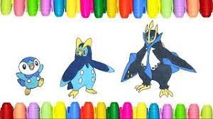 Chimchar, pikachu, turtwig, and piplup have done their homework and evening is their playtime. Pokemon Coloring Pages Piplup Prinplup And Empoleon Youtube