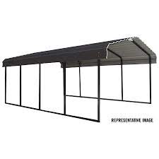 Arrow Galvanized Steel Metal Carport 12x24 Charcoal Walmart Com Steel Carports Metal Carports Carport Canopy