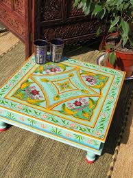 Designer Challenge Global Bedspreads For A Unique Bed Saffron Marigold Funky Painted Furniture Painted Furniture Painted Table