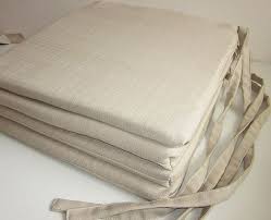 Pair of seat pads with zip and ties. 26 Dining Chair Cushions With Ties Ideas