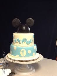 Bentley S First Birthday Cake Blue Polka Dot Mickey Mouse Cake Geburtstag Kuchen Baby Geburtstag Geburtstag