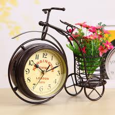 Metal Bisiklet Sepetler Promosyon Small Clock Clock Bike Basket