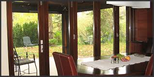 The wood shelves stand evenly spaced providing four tiers of useful storage space. Bi Folding Doors That Keep Out The Cold And Keep The View Amberwood Doors Inc