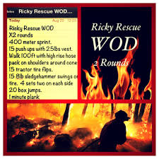 Ricky Rescue Fireman Wod Wod Crossfit Workout Fiches