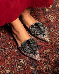 mule cristais em camurca mel luiza barcelos ayakkabilar cantalar ayakkabilar