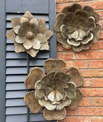 Metal Wall Art Garden Art Galvanized Wall Decor Metal Etsy Galvanized Wall Decor Metal Flowers Galvanized Decor