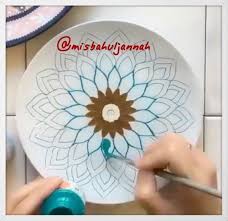 Hiasan dekorasi dinding rumah lukisan. Lukisan Bunga Di Piring Hiasan Steemit