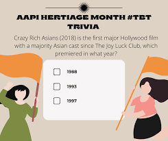 Fact monster · get schooled · proprofs. Gardencrest Apartments In Honor Of Aapi Heritage Month This Month S Tbt Trivia Questions Will All Be Related To Aapi Culture History And Achievements This Week S Category Is Movies Crazy Rich Asians