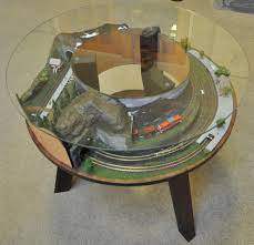 I left the shelf that the drawer slides on unpainted for two reasons. Z Scale Annular Coffee Table Layout N Scale Coffee Table Layout Model Trains Coffee Table