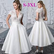 Maybe you would like to learn more about one of these? V Ausschnitt Hochzeitskleid Vintage Kurze Robe Applikationen Spitze Tee Lange Illusion Brautkleid Gunstig Im Onlineshop Von Joom Kaufen