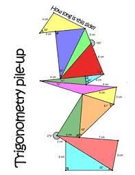 Solve the triangle pile up puzzles. Trigonometry Stack Up Basic Trig Ratios Sine Law Cosine Law Tpt