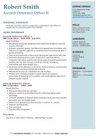 Juvenile Detention Officer Resume Samples Qwikresume
