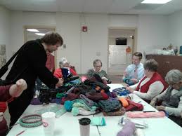 Stitches of Love met today and our totals are as follows: 458 hats, 32  scarves, and 9 preemie hats so far for 2019. We also had WANDTV's Deron  Molen