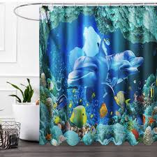… orange rug walmart bathroom sets with toilet and white bathroom floor tiles: 1 3 4pcs Waterproof Bathroom Set 3d Deep Sea Dolphin Shower Curtain With Hooks Bath Mat Non Slip Rug Lid Toilet Cover For Home Decor Gift Walmart Com Walmart Com