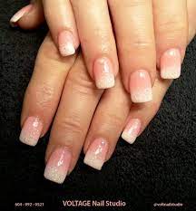 faded french manicure on hard gel nails