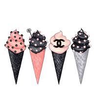 Chanel Print Ice Cream Printable Chanel Inspired Ice Cream Cone Ice 10 Liked On Polyvore Featuring Home Home Decor And Wall Art Chanel Print Art Print