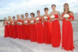 Red Wedding Dresses Beach Wedding Bridesmaid Dresses Red Bridesmaids