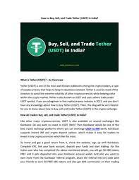 You can convert india coin to other currencies from the drop down list. How To Buy Sell And Trade Tether Usdt In India By Timjosh Issuu