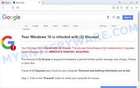 Remove Your Windows 10 Is Infected With 3 Viruses Pop Up Scam Virus Removal Guide