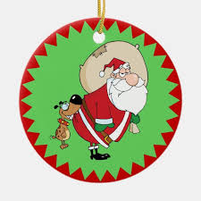 Dog Biting Santa Funny Christmas Ornament Zazzle Com Funny Christmas Ornaments Santa Funny Christmas Humor