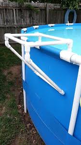 Pvc Tray Holder For Intex Metal Frame Pool I Should Patent This Outside Pool Pool Decks In Ground Pools