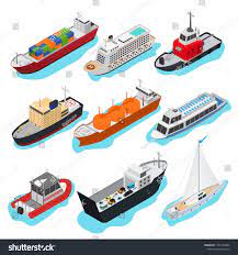 Commercial Sea Ships Signs 3d Icon Set Isometric View Include Of Freight Industrial Boat And Vessel Vector Illustration Of Ico Cartoons Vector 3d Icons Vector