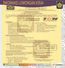 Godong gedang koh, profile picture. Disnakertrans Lowongan Kerja Salaes Executive Helper Gudang Di Pt Inti Guna Nusantara