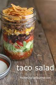 Taco Salad In A Jar Recipe Mason Jar Meals Easy Lunch Recipes Mason Jar Lunch