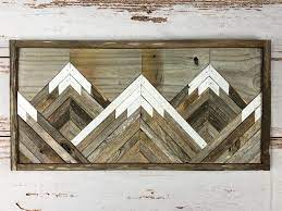 Rustic Mountain Tops Single Piece Reclaimed Wood Wall Art Etsy Mountain Wood Wall Art Reclaimed Wood Wall Art Mountain Wood Art