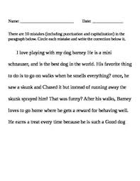 Ela Writing Punctuation And Capitalization Treasure Hunt Free Correction Proofreading Worksheet Ela Writing Punctuation Worksheets Punctuation