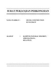 Contoh surat perjanjian perkongsian perniagaan aku t mp3 & mp4. Surat Perjanjian Perkongsian