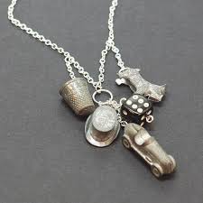 Monopoly Jewelry Upcycled Game Token Charm Necklace Junk Jewelry Found Object Jewelry Creative Jewelry