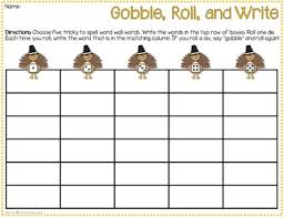 Families often celebrate with a large meal. Thanksgiving Word Work Word Wall And Spelling Word Dice Games Tpt