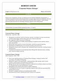 It is up to the finance managers to support company services and product sales, which may involve regular contact with customers. Corporate Finance Manager Resume Samples Qwikresume