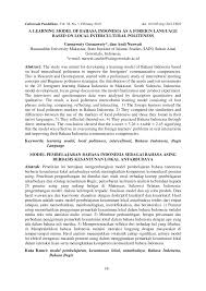 Pdf A Learning Model Of Bahasa Indonesia As A Foreign Language Based On Local Intercultural Politeness