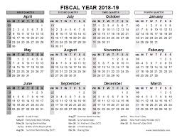 2018 2019 Fiscal Calendar Uk Template Free Printable Templates