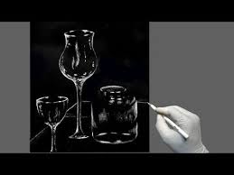 Transparent Glass Drawing On Black Paper Drawing On Black Paper Easy Realistic Drawing For Be In 2020 Easy Realistic Drawings Black Paper Drawing Drawing For Beginners