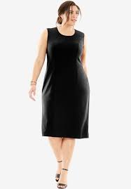 A New Tailored Plus Size Sheath Dress In Our Signature Bi Stretch Fabric That S Designed With Two Way Stretch Fo Black Sheath Dress Full Figure Fashion Dresses