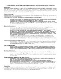 E9a The Similarities And Differences Between Nervous And Hormonal
