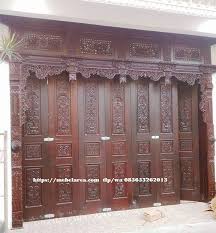 Pintu Garasi Model Gebyok Ukiran Klasik Antik Jawa Kuno Bahan Kayu Jati Warna Coklat Melamin Sangat Cocok Diterapkan Dirumah Anda Pintu Garasi Garasi Ukiran