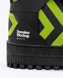 Download Sneaker Mockup In Apparel Mockups On Yellow Images Object Mockups