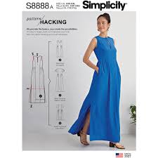Simplicity 8888 Misses Design Hacking Dress Sewing Pattern Loose Fit Dress Pattern Long Dress Patterns Spring Sewing Patterns
