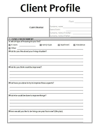 Client Profile Template Word Template Client Profile Words
